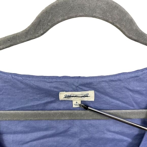 Martin + Osa Womens Silk Blend Tank Top Tiered Square Neckline Lined Blue Size 0 - Picture 3 of 5